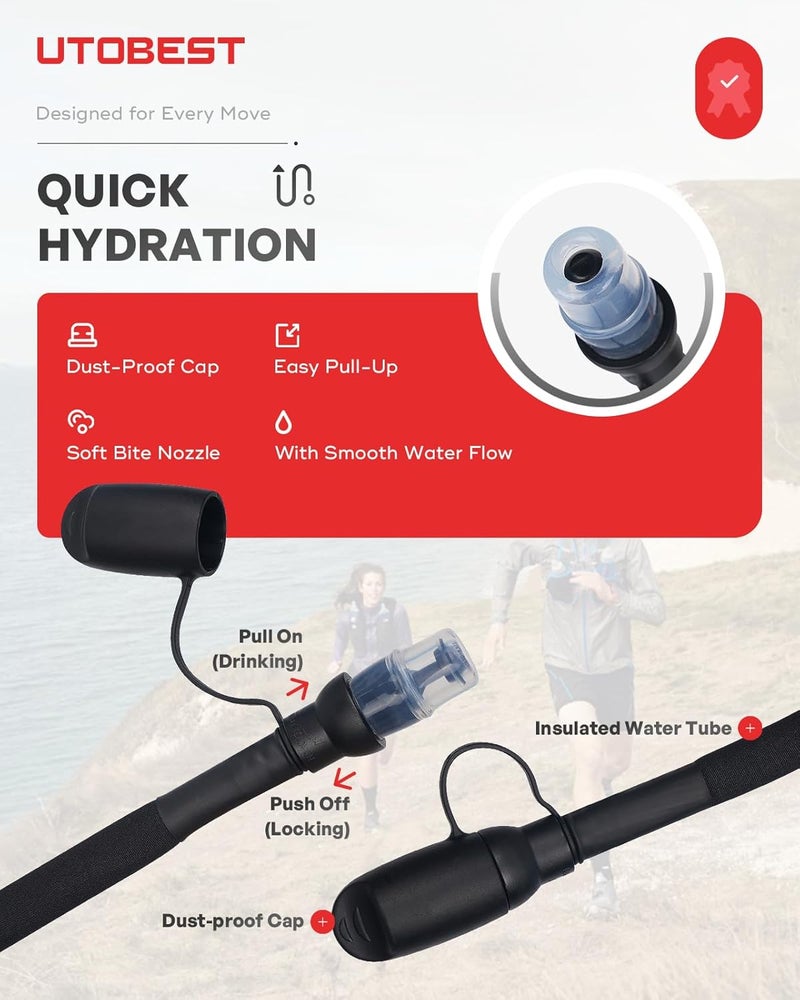 UTOBEST Hydration Bladder,TPU Water Bladder,Water Bladder for Hiking Backpack,BPA Free,Wide Opening,Leak-Proof,Water Reservoir for Hiking Cycling Camping Running - Image 4